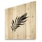 Designart - Abstract Tropical Leaf I - Modern Print on Natural Pine Wood